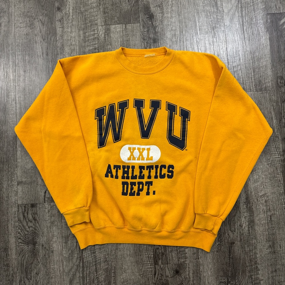 Vintage 90s WVU West Virginia University College Sweatshirt Athletics Dept